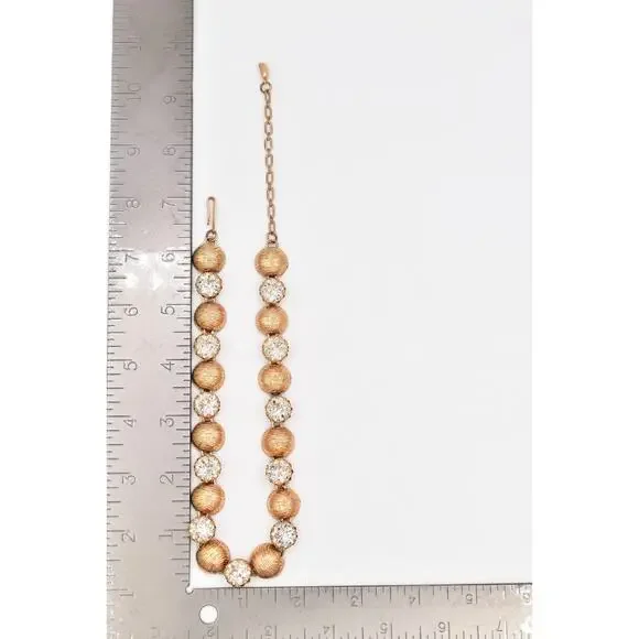 kramer Vintage Crystal Choker Necklace Gold Tone Chunky Chain Signed 1950s BinBM - Picture 12 of 12